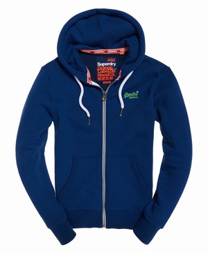 Superdry Orange Label Cipzár Férfi Kapucnis Pulóver Kék | JAYGX4032